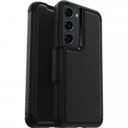 OtterBox Strada Series - Capa flip cover para telemóvel - policarbonato, couro, fecho de metal - preto sombreado - para Samsung