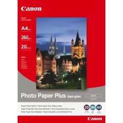 Canon Photo Paper Plus SG-201 - Semi-brilhante - A4 (210 x 297 mm) - 260 g/m² - 20 folha(s) papel fotográfico - para PIXMA iP36