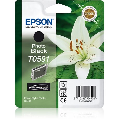 Epson T0591 - 13 ml - preto foto - original - blister - tinteiro - para Stylus Photo R2400 C13T05914010