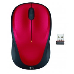 Logitech M235 - Rato - óptico - sem fios - 2.4 GHz - receptor sem fio USB - vermelho 910-002496