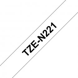 Brother TZe-N221 - Preto em branco - Rolo (0,9 cm x 8 m) 1 cassete(s) fita não laminada - para Brother PT-D600, H110, P-Touch P