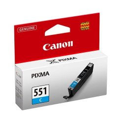 Canon CLI-551C - 7 ml - azul cyan - original - tanque de tinta - para PIXMA iP8750, iX6850, MG5550, MG5650, MG5655, MG6450, MG6