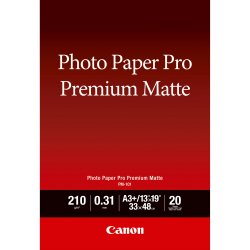 Canon Pro Premium PM-101 - Mate suave - 310 micron - Super A3/B (330 x 483 mm) - 210 g/m² - 20 folha(s) papel fotográfico - par