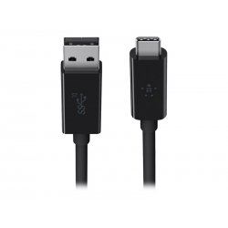 Belkin 3.1 USB-A to USB-C Cable - Cabo USB - USB Tipo A (M) para 24 pin USB-C (M) - USB 3.1 - 91.4 cm - preto F2CU029BT1M-BLK