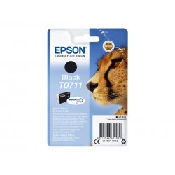 Epson T0711 - 7 ml - preto - original - blister com alarme RF - tinteiro - para Stylus DX4400, DX4450, S20, S21, SX100, SX110, 