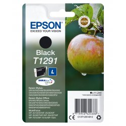 Epson T1291 - 11.2 ml - tamanho L - preto - original - blister - tinteiro - para Stylus SX230, SX235, SX430, SX438, WorkForce W