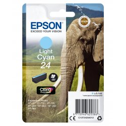 Epson 24 - 5.1 ml - azul cyan claro - original - blister com alarme RF - tinteiro - para Expression Photo XP-55, 750, 760, 850,