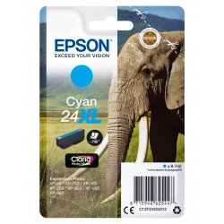 Epson 24XL - 8.7 ml - XL - azul cyan - original - tinteiro - para Expression Photo XP-55, 750, 760, 850, 860, 950, 960, 970, Ex