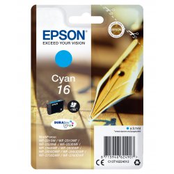 Epson 16 - 3.1 ml - azul cyan - original - tinteiro - para WorkForce WF-2010, 2510, 2520, 2530, 2540, 2630, 2650, 2660, 2750, 2