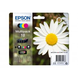 Epson 18 Multipack - Pack de 4 - 15.1 ml - preto, amarelo, azul cyan, magenta - original - blister com RF/alarme acústico - tin