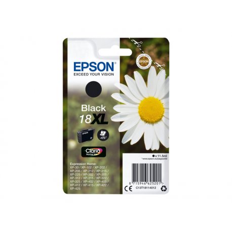 Epson 18XL - 11.5 ml - XL - preto - original - blister com alarme RF - tinteiro - para Expression Home XP-212, 215, 225, 312, 3