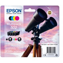 Epson 502 Multipack - Pack de 4 - 14.5 ml - preto, amarelo, azul cyan, magenta - original - blister com RF/alarme acústico - ti