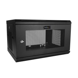 StarTech.com 2 Post 6U 19" Wall Mount Network Cabinet, 15" Deep Locking IT Switch Depth Enclosure, Vented Computer/Electronics 