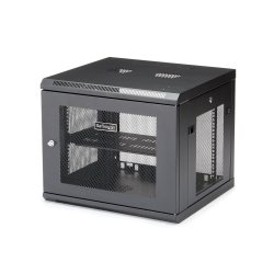 StarTech.com "9U Wall Mount Server Rack Cabinet - 4-Post Adjustable Depth (2"" to 19"") Network Equipment Enclosure with Cable 