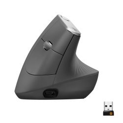 Logitech MX Vertical - Rato vertical - ergonómico - óptico - 6 botões - sem fios, com cabo - Bluetooth, 2.4 GHz - receptor sem 