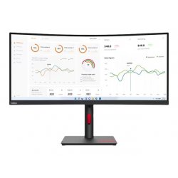 Lenovo ThinkVision T34w-30 - Monitor LED - curvo - 34" - 3440 x 1440 UWQHD - VA - 350 cd/m² - 3000:1 - 4 ms - HDMI, DisplayPort