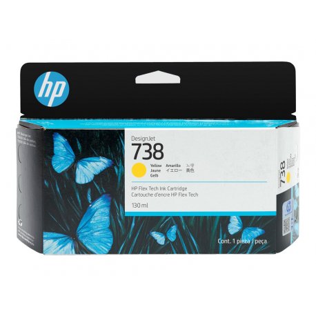 HP 738 - 130 ml - amarelo - original - DesignJet - tinteiro - para DesignJet T950 498N7A