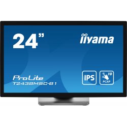 iiyama ProLite T2438MSC-B1 - Monitor LED - 24" (23.8" visível) - ecrã de toque - 1920 x 1080 Full HD (1080p) - IPS - 600 cd/m² 