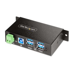 StarTech.com 4-Port Managed USB Hub with 4x USB-A, Heavy Duty with Metal Industrial Housing, ESD & Surge Protection, Wall/Desk/