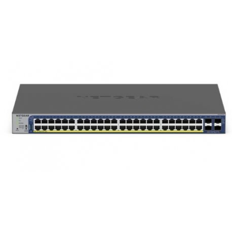 NETGEAR Smart GS752TXP - V3 - interruptor - L3 Lite - inteligente - 48 x 10/100/1000 (PoE+) + 4 x SFP+ - desktop, montável em t