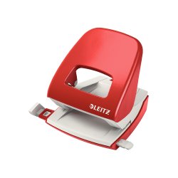 Furador 25 Folhas Leitz 5008 2.5mm c/Regua Vermelho 5321550V