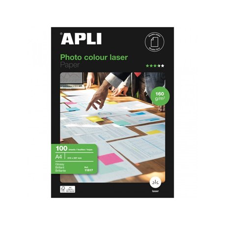 Papel A4 160g Fotográfico Brilhante Laser 100 Folhas APL11817