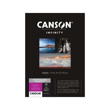 Papel A4 270g Canson Infinity Photo Gloss Premium RC 25Fls 1236231003