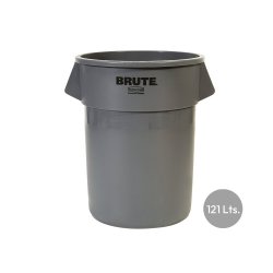 Contentor 121L Redondo Brute s/Tampa Cinza RUBFG263200GRAY