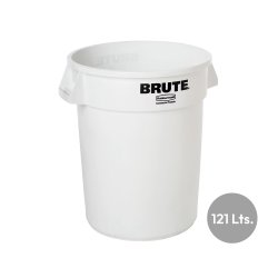 Contentor 121L Plástico Redondo Brute s/Tampa Branco RUBFG263200WHT