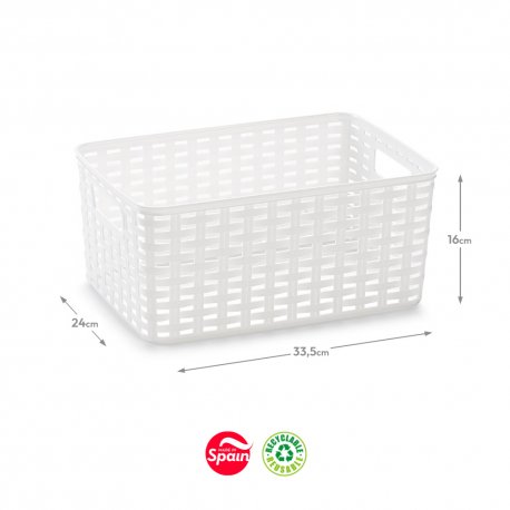 Caixa Arrumação Rattan Nº3 10L Branco 6623040