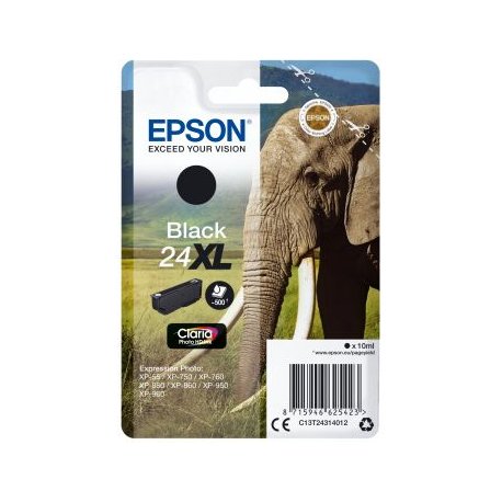 Tinteiro EPSON 24 Preto XL - Expression Photo XP-55/750/760/850/860/950/960 C13T24314012