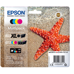 Tinteiro EPSON 603 Multipack 4 Cores XL + Alarme RF - XP-2100/2105/3100/3105/4100/4105, WF-28xx C13T03A94020