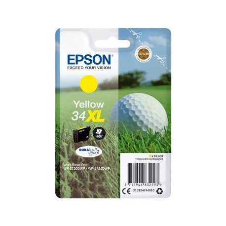 Tinteiro EPSON 34 Amarelo XL - WorkForce Pro WF-3720/3725 C13T34744010