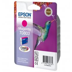 Tinteiro EPSON T0803 Magenta - Stylus Photo P50/PX6xx/PX7xx/PX8xx/R2xx/R360/RX560/RX585/RX685 C13T08034011