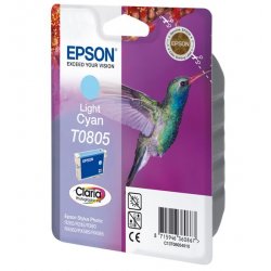 Tinteiro EPSON T0805 Ciano Claro - Stylus Photo P50/PX6xx/PX7xx/PX8xx/R2xx/R360/RX560/RX585/RX685 C13T08054011