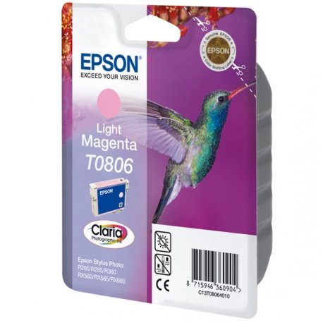 Tinteiro EPSON T0806 Magenta Claro - Stylus Photo P50/PX6xx/PX7xx/PX8xx/R2xx/R360/RX560/RX585/RX685 C13T08064011