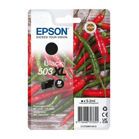 Tinteiro EPSON 503 pretoXL + Alarme RF - WF-296x, XP-520x C13T09R14020