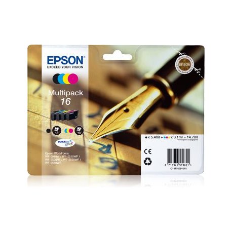 Tinteiro EPSON 16 Multipack 4 Cores - WF-2010/251xx/26xx/27xx C13T16264012