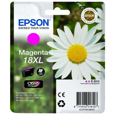 Tinteiro EPSON 18 Magenta XL - XP-30/x02/x05/x12/x15/x22/x25 C13T18134012