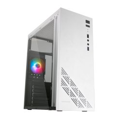 MARS GAMING MC100W ATX CASE, 1X FRGB FAN, WINDOW, FULL METAL, USB 3.0, WHITE MC100W