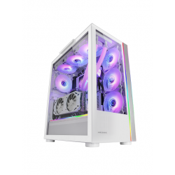 Caixa MARS GAMING MC-ULTRA XXL PREMIUM CUSTOM E-ATX CASE,ARGB DUAL STRIPES,DUAL VERTICAL CHAMBER,WH MCULTRAW