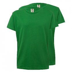 T-Shirt Criança Algodão 155g Verde Kelly Tamanho 7/8 Pack2 6307443