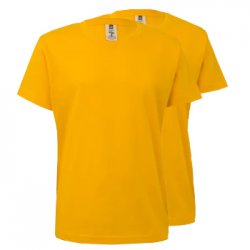 T-Shirt Criança Algodão 155g Amarelo Tamanho 3/4 Pack 2un 6307552