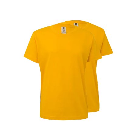 T-Shirt Criança Algodão 155g Amarelo Tamanho 3/4 Pack 2un 6307552