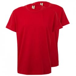 T-Shirt Criança Algodão 155g Vermelho Tamanho 7/8 Pack 2un 6307566