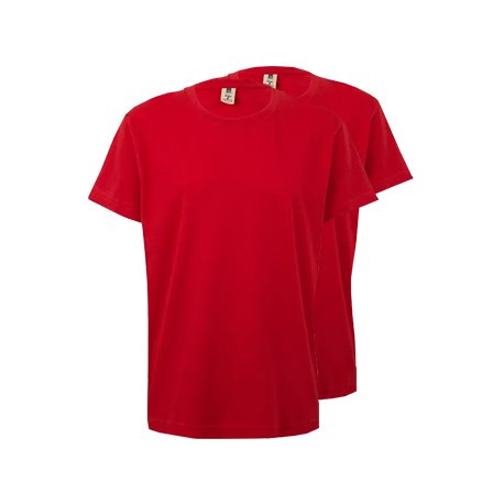 T-Shirt Criança Algodão 155g Vermelho Tamanho 9/11 Pack 2un 6307567