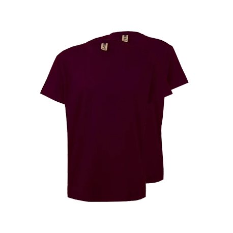 T-Shirt Criança Algodão 155g Bordeaux Tamanho 3/4 Pack 2un 6307570