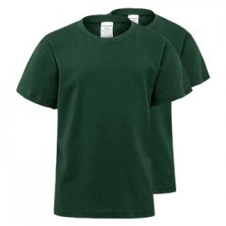 T-Shirt Criança Algodão 155g Verde Garrafa Tam 3/4 Pack2 6307618