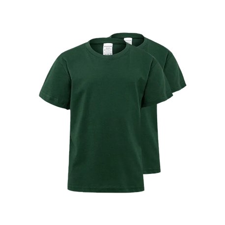 T-Shirt Criança Algodão 155g Verde Garrafa Tam 5/6 Pack2 6307619