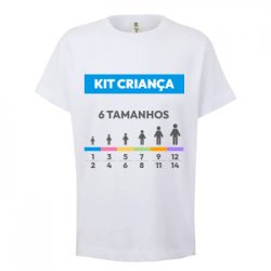 Kit Amostra - T-Shirt Criança Branco Vários Tamanhos 6un 6307433